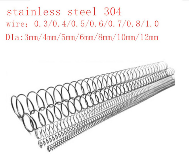 5PC 4MM 5MM OD 304 12MM 300MM 스테인레스 스틸 0MM 8MM 스프링 6MM 길이 압축