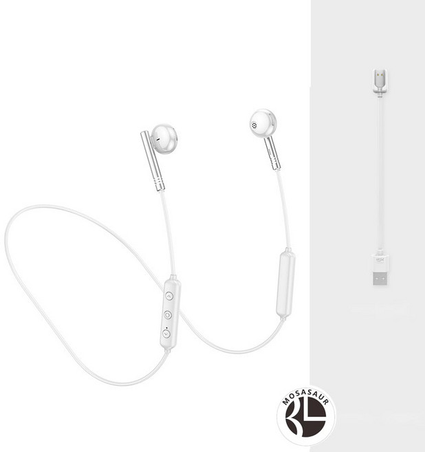 Mosasaur 스포츠 블루투스 이어폰 5.0 무선 인이어이어폰, 화이트계열