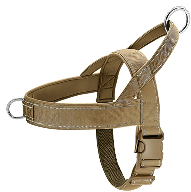 펫스맘 강아지 하네스 대형견 중형견 앞섬방지 초경량 가슴줄 앞고리, 베이지, 1개