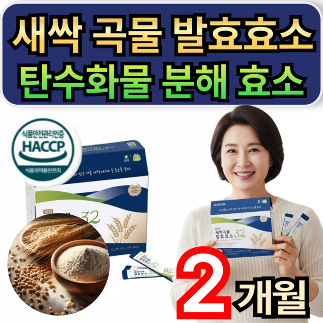 프리미엄 새싹 곡물 발효효소 탄수화물 단백질 분해 효소 분말 휘게라이프, 1개