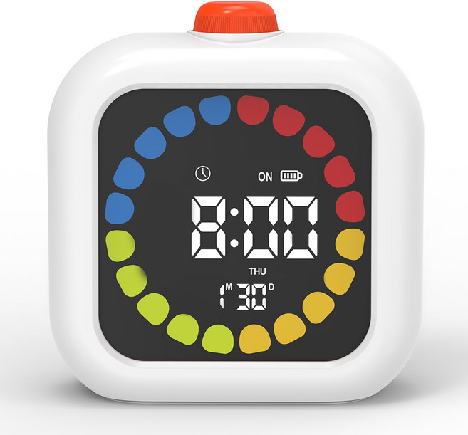 CozyTemp 디지털 뽀모도로타이머 스터디 무소음 타임타이머 시계, 1개, 화이트