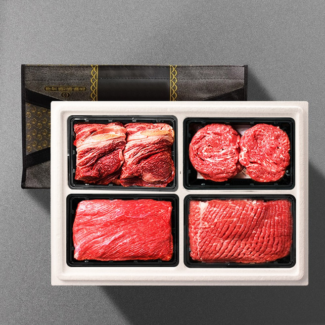 [기품맛담 ] 1+ 숙성한우 특선구이 2.4kg 혼합선물세트3호(꽃6불6국6산6), 1박스