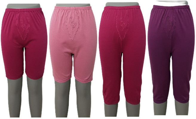 국산 자수 면스판 할머니속바지 7부5부 롱 원피스속치마 따수미 여자내복바지