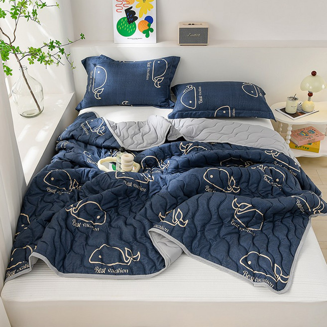 시원한 여름이불 먼지없는 워싱 차렵이불 통기성 좋은 여름 캠핑이불