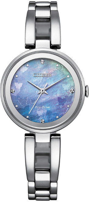 CITIZEN 星辰 (EM0801-85N) LADYS 希望之藍限定款 白蝶貝淑女腕錶-28mm