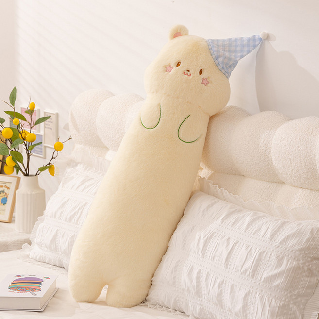 KDNC 소프트 롱웨어 쿠션 선물용 애니멀 바디패드, 노란색