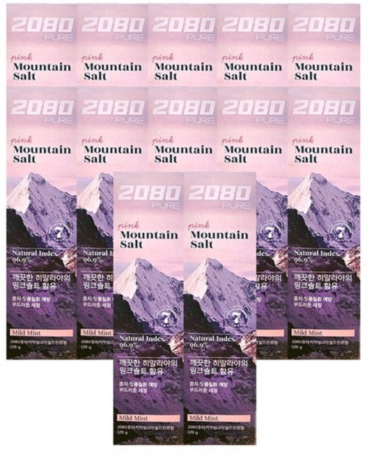 히말라야 핑크솔트 2080 치약 12개 입냄새제거 잇몸 구취 치석 불소 미백, 120g