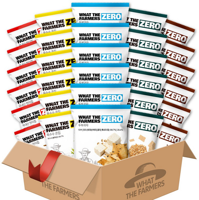 왓더파머스 다이어트간식 혼합구성 기름제로, 2세트, 현미+두부+옥수수+코코아+파로 15봉