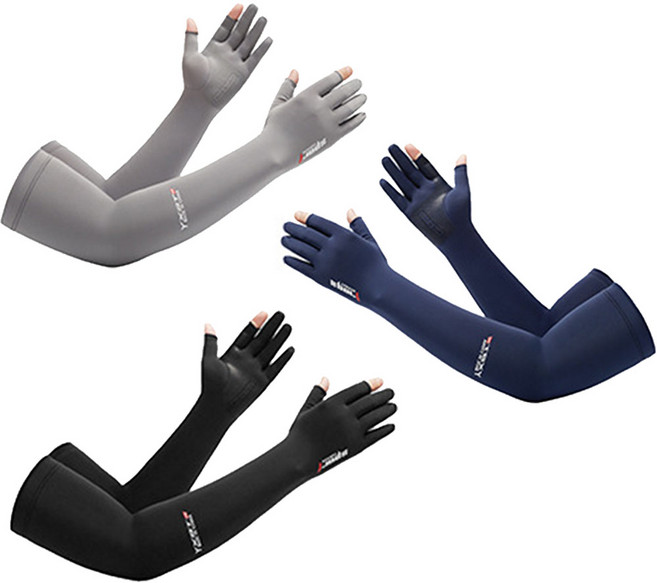 깔끔더하기 남성 여성 손가락 쿨토시 손등 팔토시, 그레이-남, 2개