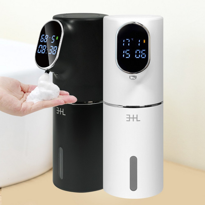 삼플라 자동 핸드워시 디스펜서 거품타입 손세정기 대용량 충전식 스마트 센서 소프트버블 거품비누 거품형 거품 펌프용기 무타공 손세정제 화장실 주방 싱크대 욕실 세면대 샴푸, 1개, 블랙