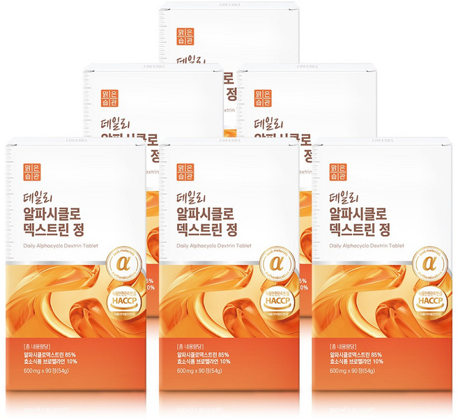 데일리 알파시클로 덱스트린 정 맑은습관, 6개, 90정