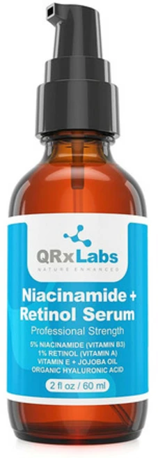 QRxLabs 니아신아미드 레티놀 세럼 주름 완화 탄력 강화 60ml, 1개 - 쿠팡