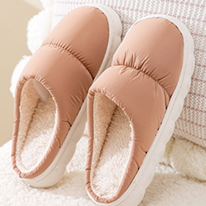 팩솔 남녀공용 방한 겨울용 패딩 털슬리퍼 실내화