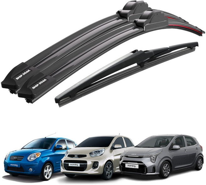 쉽딱 트리플 전면 후방 와이퍼 3P 세트, 올뉴모닝TA(11~16)