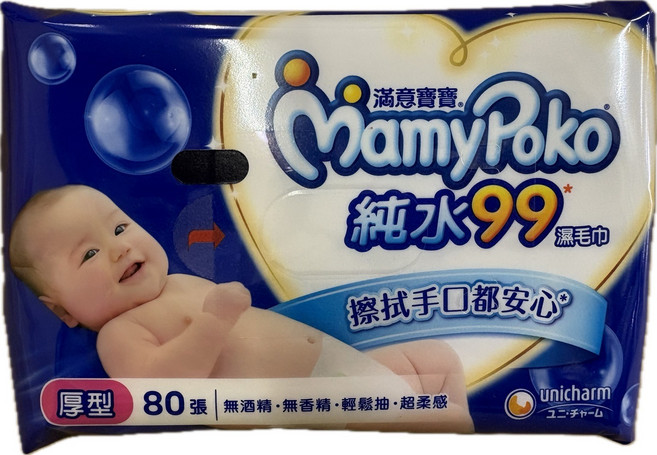 MamyPoko 純水濕巾 厚型 80張, 16個, 80, 455g