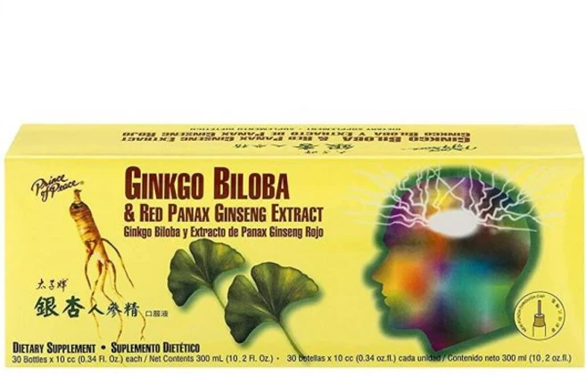 Prince Of Peace 은행나무 Biloba & Red Panax 인삼 추출물 30병 각 10.1ml(3.3FL 온스) - 은행나무 보충제 - 중국 레드 인삼 추출물, 1개 - 쿠팡