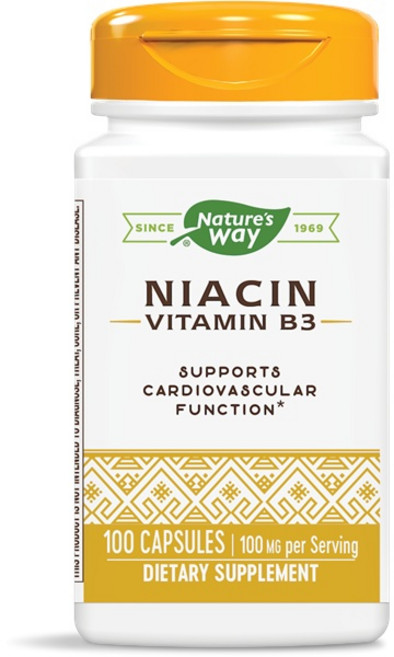 Nature's Way 然萃維 維生素B3菸鹼酸100mg膠囊, 100顆, 1罐