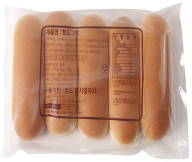 창조식품 핫도그번 275g 냉동 핫도그용 빵 브런치 샌드위치용, 2개