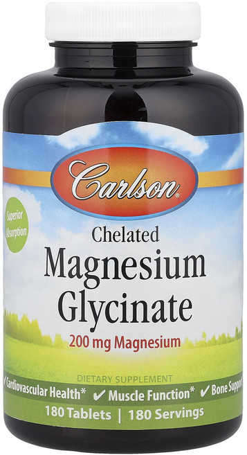 Carlson 킬레이트화 마그네슘 글리시네이트 200mg 180정, Carlson킬레이트화마그네슘글리시네이트200mg180, 1개