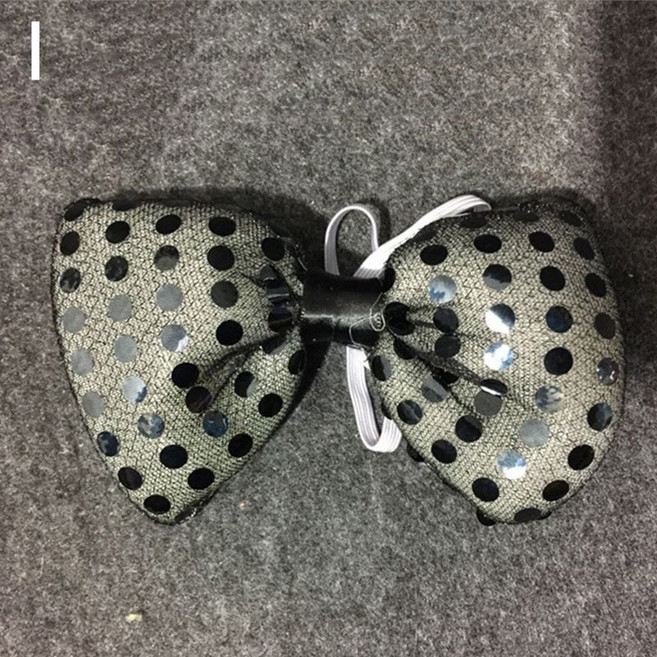 新款LED七彩閃光亮片領帶 男女通用發光領結 酒吧夜場派對道具, I, 1個