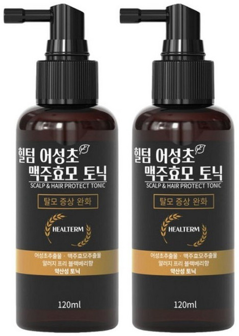 힐텀 어성초 맥주효모 탈모완화 두피토닉 쿨링스프레이, 120ml, 2개