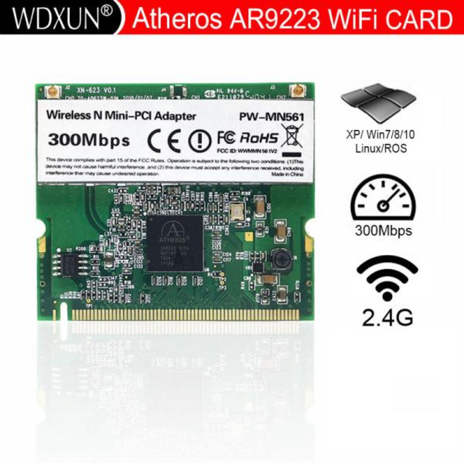 Atheros 미니 PCI 네트워크 와이파이 무선 WLAN 카드 노트북 802.11 b g n AR9223, 한개옵션0, 1개