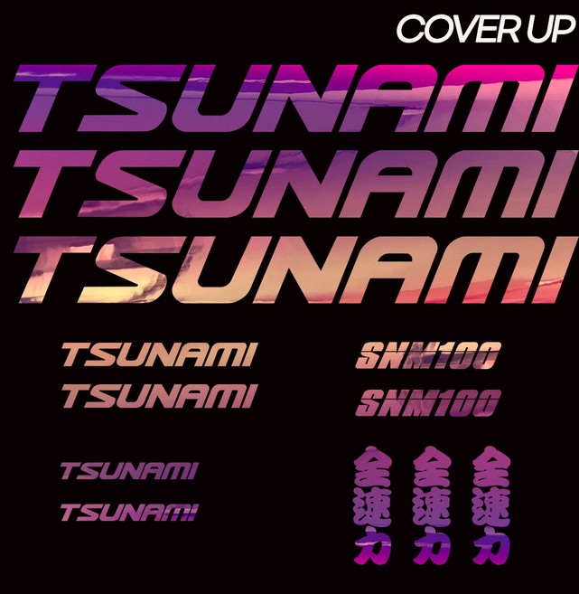 쓰나미 SNM 100 픽시 자전거 데칼 커버업 스티커 세트 TSUNAMI COVER-UP SET (전속력 스티커 3ea 포함), 카멜레온퍼플