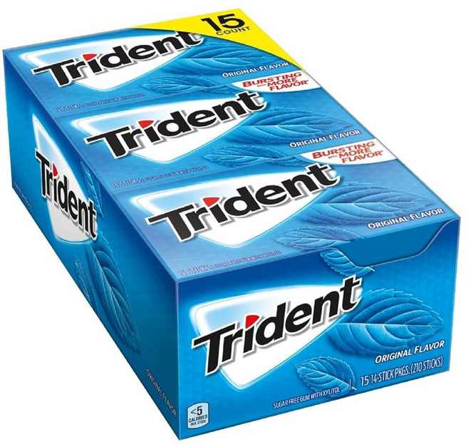 트라이던트 무설탕 오리지널껌 Trident Original 14개입 15팩, 15개