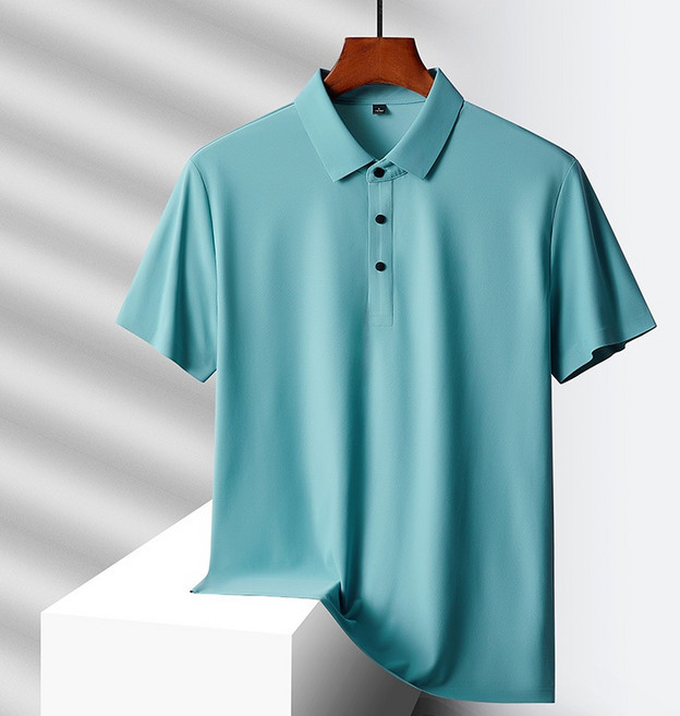 排汗涼感衫 透氣舒適, 冰絲POLO衫【灰綠色】,2XL, 灰綠色