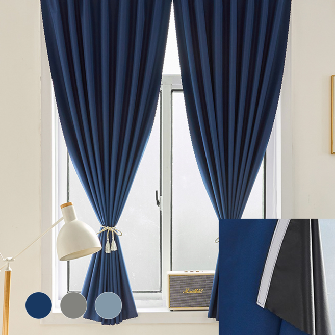 루루부라 무타공 찍찍이 붙이는 벨크로 암막커튼