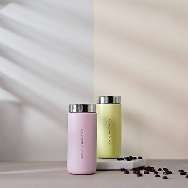 3위 - 혜명마트 투썸 모노 텀블러 핑크 200ml - 개 (1개입) 미니텀블러 스테인레스물병 소형텀블러 보냉텀블러 