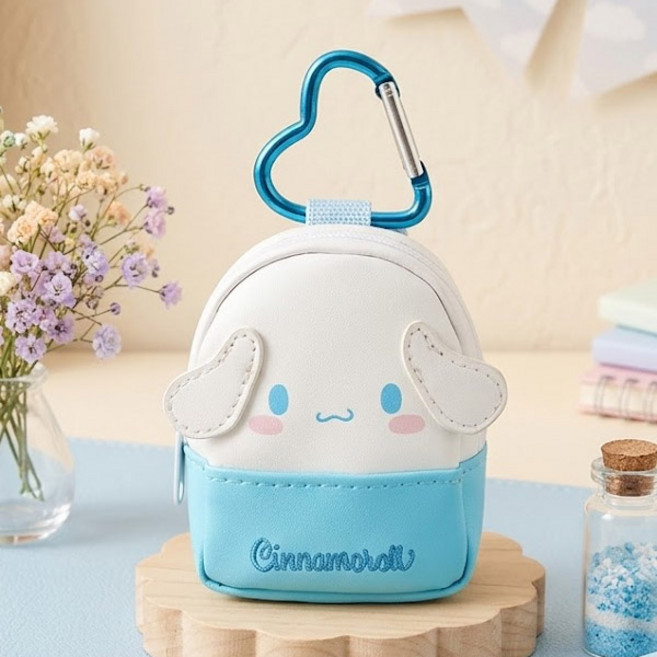 산리오 시나모롤 캐릭터 미니 백팩 파우치 동전지갑 키링 이어폰 목걸이 파우치