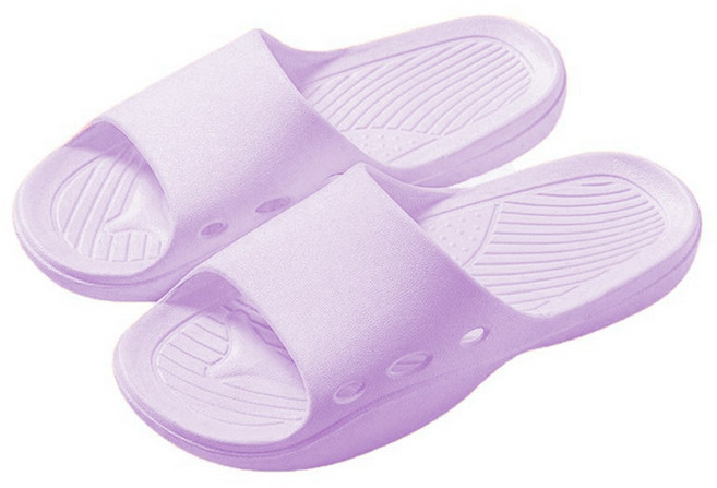 투데이리빙 미끄럼 방지 욕실 슬리퍼 미끄럼 방지 욕실화 물빠짐 통기 구멍 실내화 볼넓은 도톰 폭신한 화장실 신발 2cm 키높이 효과, 1개, R98765C(퍼플