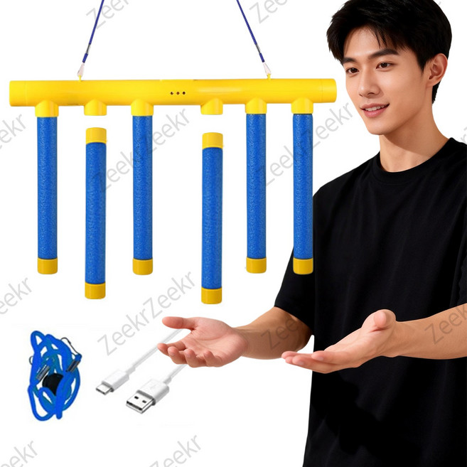 Zeekr 스틱 잡기 게임기 순발력 반사신경 훈련 완구 드롭 스틱 챌린지 집중력 동체시력 향상 파티 용품 3단계 속도 조절, 1세트, 파랑