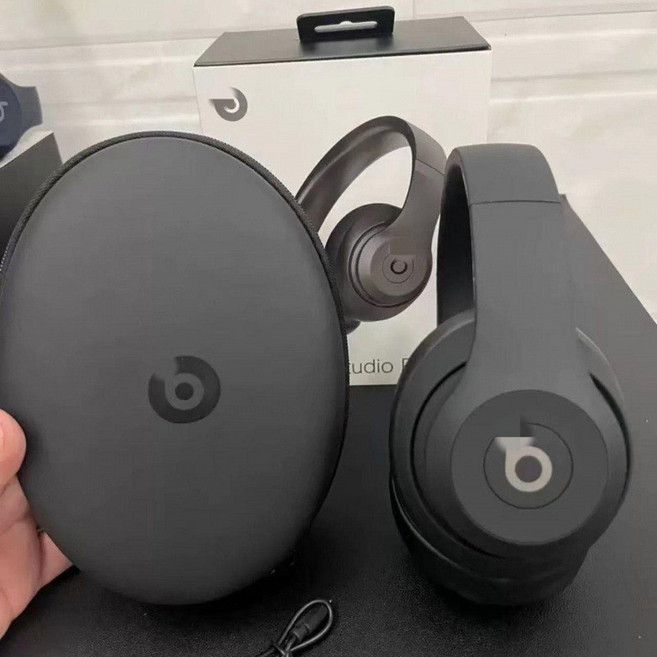 Beats Studio 無線藍牙耳機 可折疊降噪運動耳麥, 頂配 studio黑色*LR立體棉+影院,頂配版-支持IOS彈窗 +B標+指示燈