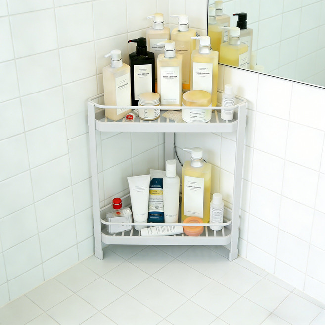욕실선반 화장실선반 다용도 수납 코너 정리 선반, 1개, 흰색