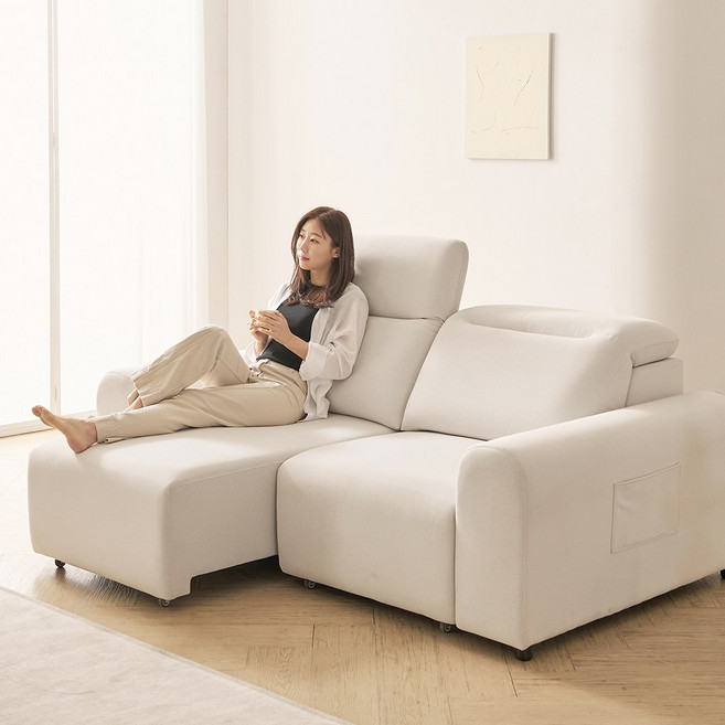 프린홈 스마트 슬릭 모션 리클라이너 슬라이드 무빙 3인용 소파 4인용 패브릭 쇼파