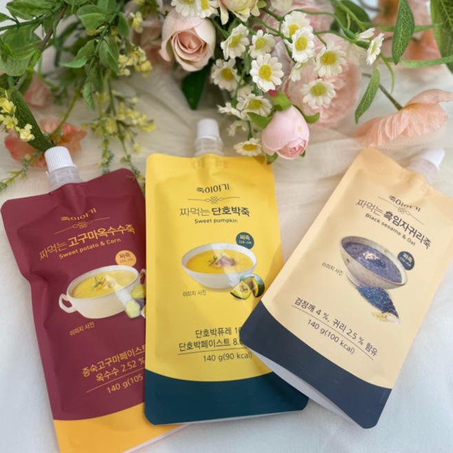 죽이야기 짜죽 짜먹는 파우치죽 3종 혼합 각 7팩, 21개