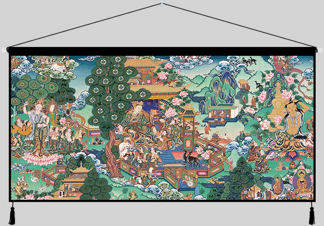 법당 탱화 무속 그림 거실 불상 선녀 부처님 80x40cm 불화 무속용품 불교 지장보살, 붓다, 1개