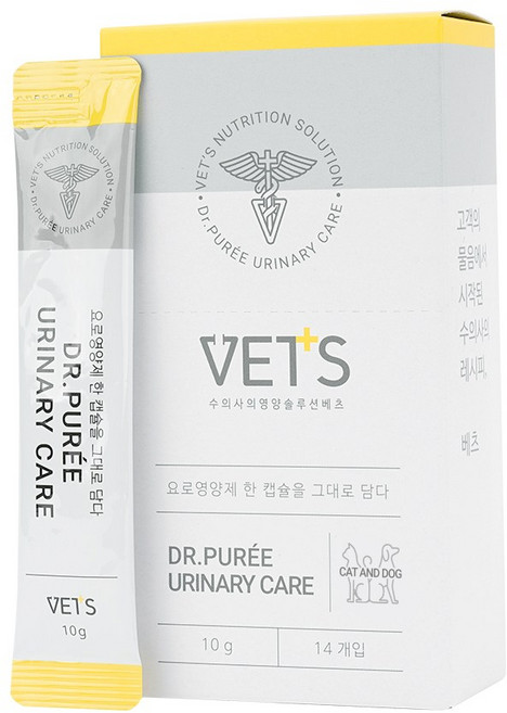 Vets 반려동물 닥터퓌레 영양제, 14회분, 유리너리+결석, 1개