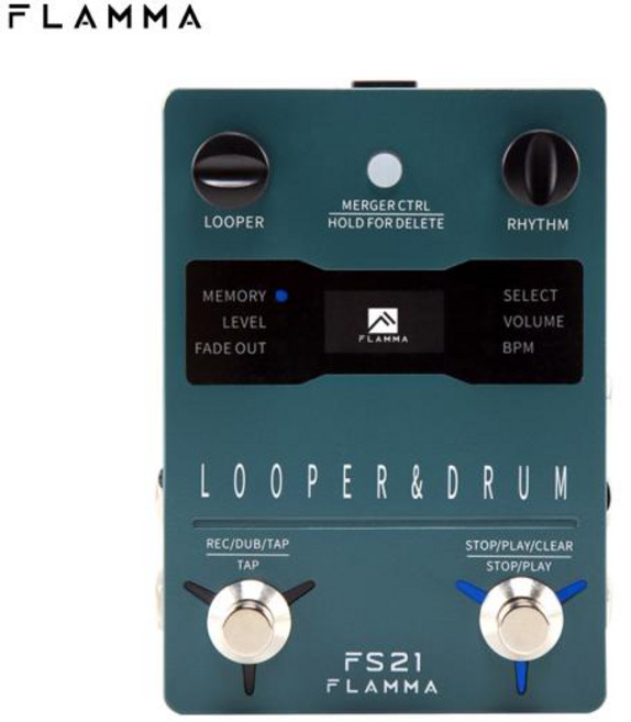 FLAMMA FS21 드럼 머신 루퍼 기타 이펙트 페달 160 분 루퍼 100 드럼 그루브 LED 스크린 소프트웨어 편집 지원, FS21 AU, 1개