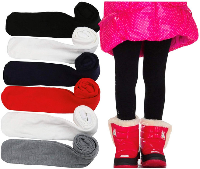 ToBeInStyle Girls' 6-Item Pack Full Length High-Waisted Thick Winter Tights - Colorful Prints - S