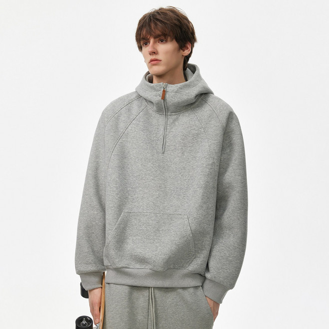 ANYOU 남성 가을 맨투맨 빅사이즈 오버핏 남성 후드티 입체셔츠