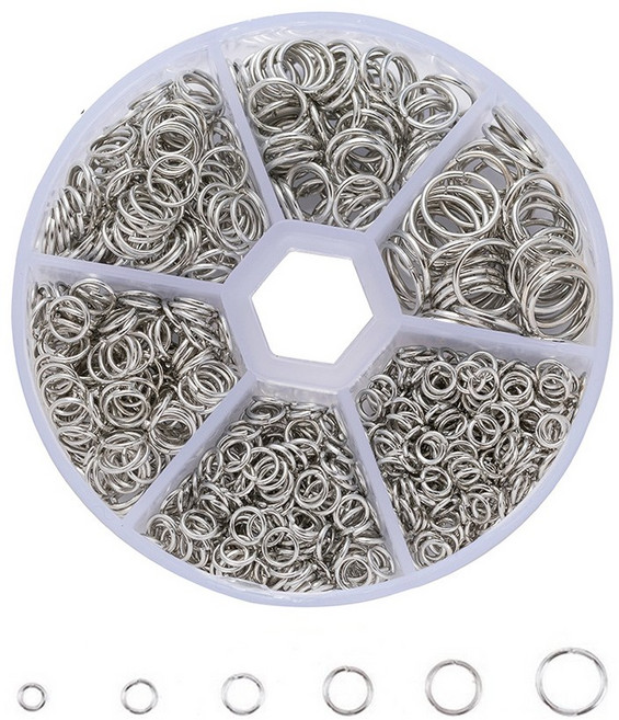 O 오링 세트 키링 부자재, 1개, 실버