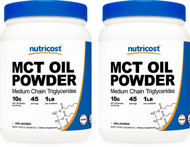 뉴트리코스트 MCT 오일 파우더 1lb 무맛 2병, 2개, 454g - 쿠팡