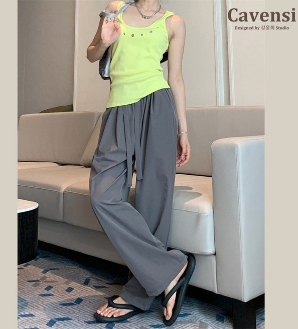 Cavensi 冰絲涼感工裝褲 寬褲