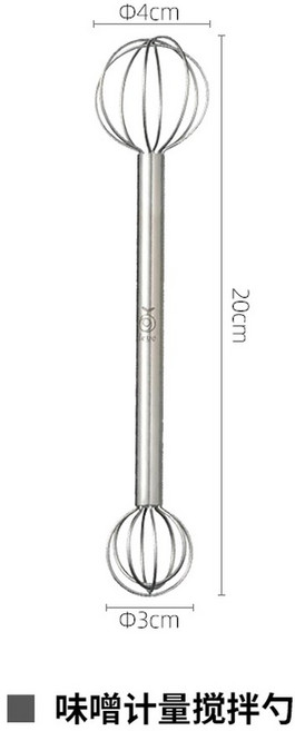 LEYE 된장 머들러 된장머들러 간단 2004426 미니거품기 된장풀기 스텐 휘퍼, 계량 믹서 스푼 길이 20cm, 1개
