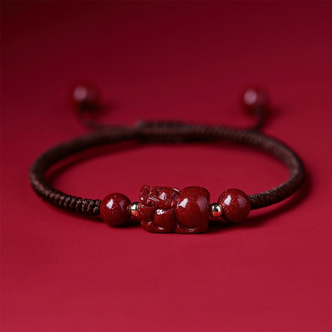 오누이디스플레이 재물복 금전운 고함량 경면주사 비휴 팔찌 D12