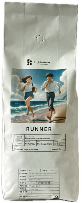 초당옥 러너 디카페인 원두커피 싱글오리진, 1개, 1kg, 홀빈(분쇄안함)