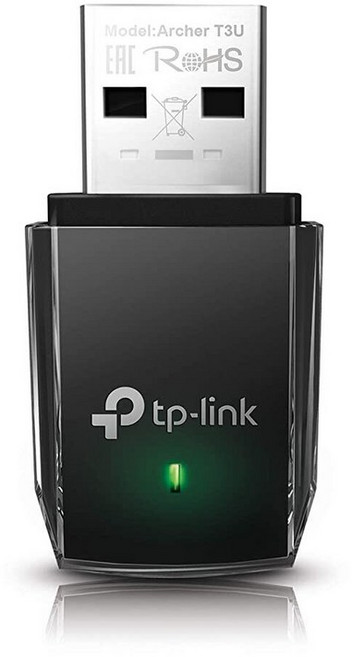 TP-Link AC1300 USB WiFi 어댑터 PC 데스크탑용 2.4G/5G 듀얼 밴드 무선 네트워크 어댑터 MU-MIMO WiFi 동글 USB 3.0 윈도우 10 8., 1개